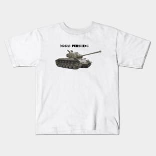 M26A1 Pershing  black text Kids T-Shirt